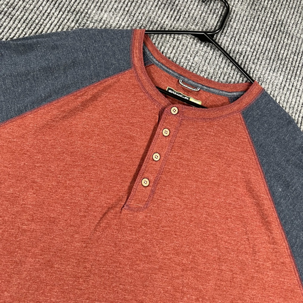 Solaris Shirt Mens 3XB Big Red Blue Long Sleeve Henley Casual‎ Soft Outdoor